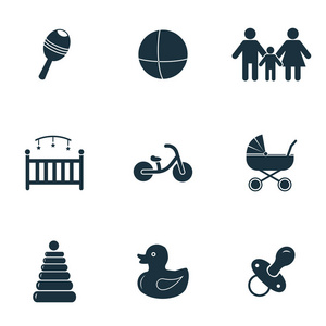 婴儿图标设置简单元素照片