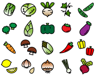 彩色蔬菜图标白色背景