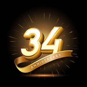 34年黄金周年纪念标志, 装饰背景