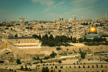 耶路撒冷圣城, 以色列, 复古图片