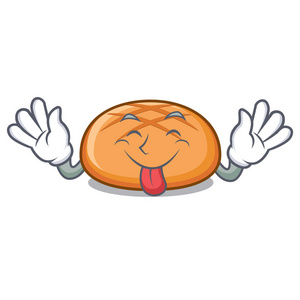 舌头出汉堡包面包吉祥物卡通