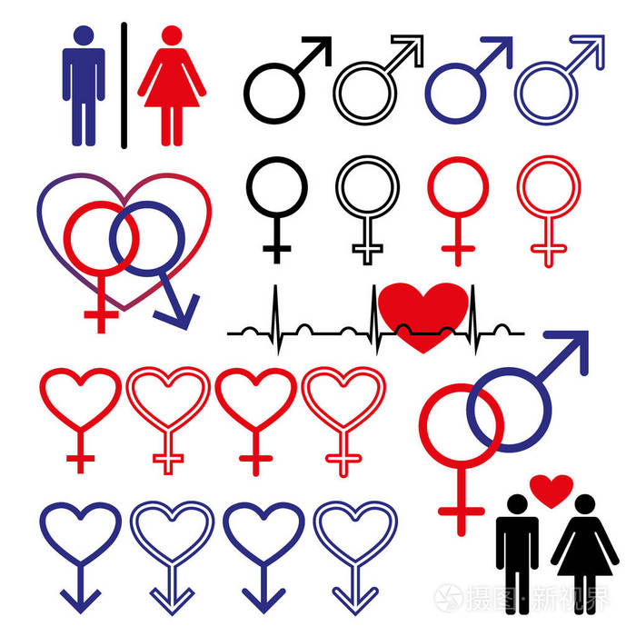 性别符号.矢量插图