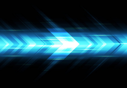 抽象的蓝色光箭头速度功率技术未来的背景向量例证