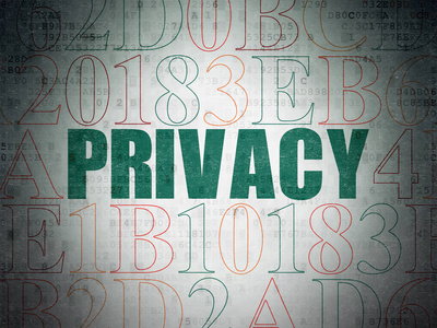隐私概念 数字数据纸背景下的隐私