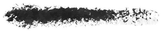 长手画隔离画笔条纹与肮脏的黑颜色 esp 10 矢量插图