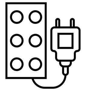 电源插座线隔离矢量图标完全可编辑