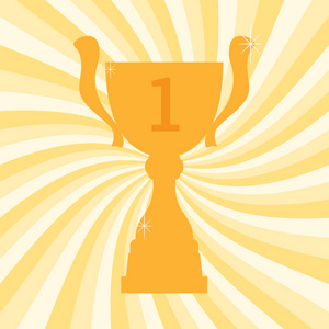 识别冠军冠军奖杯杯第一名.矢量插图照片