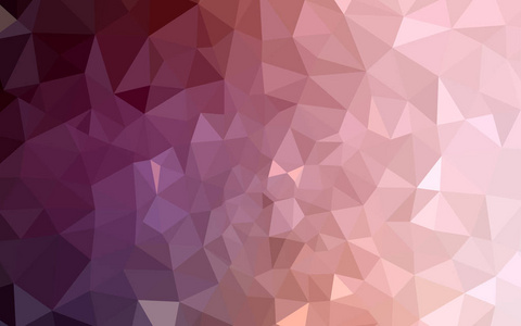 浅粉色矢量三角形马赛克模板。带有渐变的多边形样式的彩色插图。全新设计为您的企业