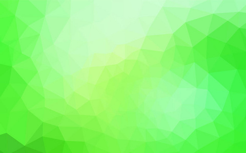 浅绿色矢量低聚盖。带有三角形的现代抽象插图。一个全新的设计为您的传单