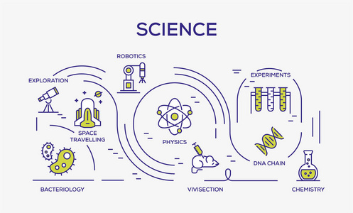 科学彩色图标, 矢量插图