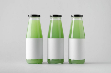 果汁瓶模拟三瓶。空白标签