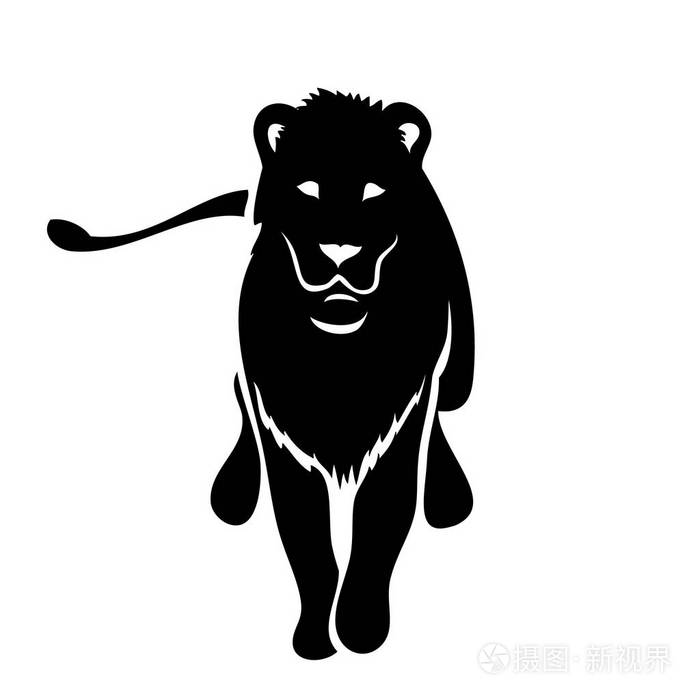 狮子剪影.矢量插图