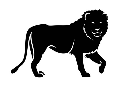 狮子剪影图片