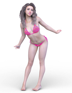 比基尼 woman3d Cg 渲染比基尼女子