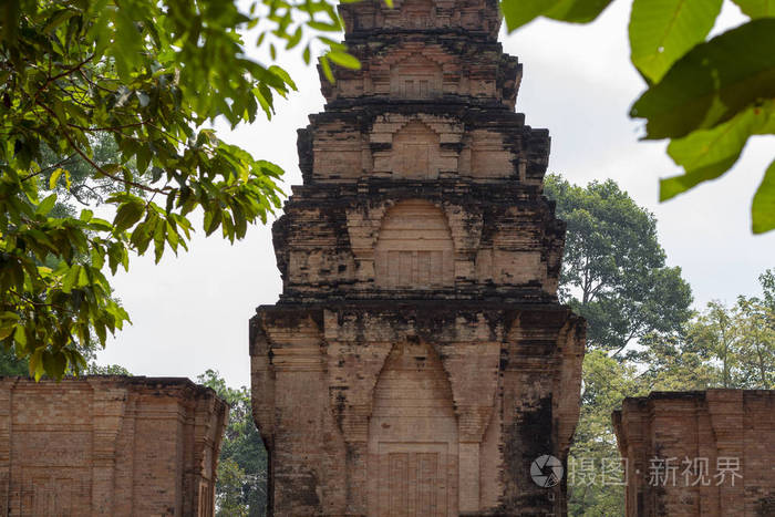 柬埔寨吴哥窟古庙石塔。暹粒古庙。吴哥窟景观。高棉的佛教宗教建筑。亚洲的兴趣地点。柬埔寨旅游胜地