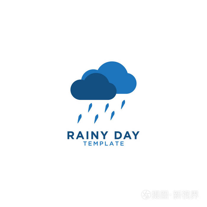 说明雨天徽标图形设计模板