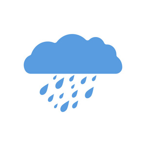 雨云。糟糕的天气。思想。蓝色。为您设计。一个对象。图标