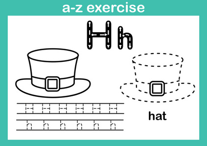 字母 a 到 z 操与卡通词汇为着色书籍插图,矢量照片