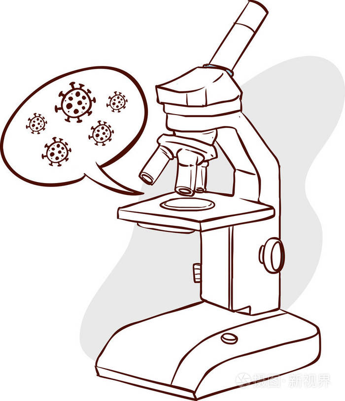 显微镜中平面样式的图标.矢量图的学校显微镜