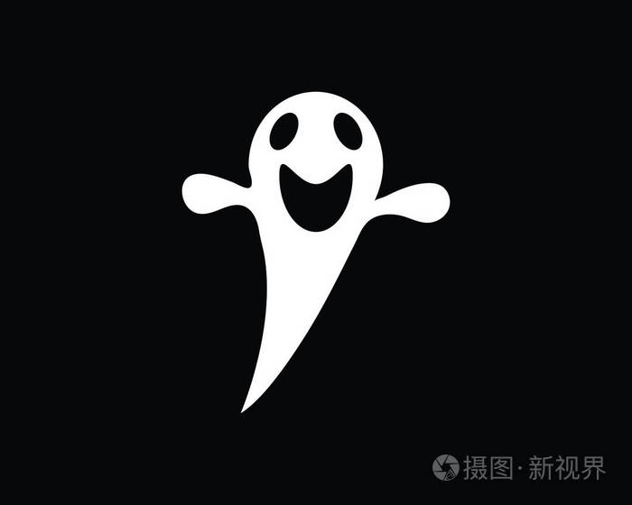 平面设计字符的鬼图标矢量图解