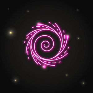 绿盟细线型霓虹灯黑洞图标照片