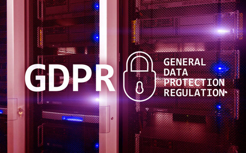 Gdpr, 一般数据保护法规遵从性。服务器机房背景