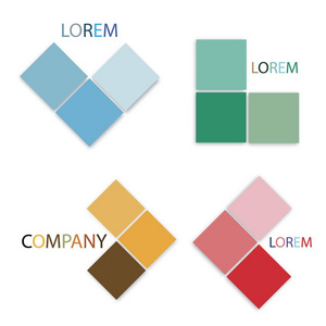 业务理念, 矢量集的抽象多彩徽标为公司。蓝色, 绿色, 棕色和粉红色的颜色