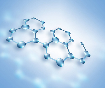 分子和原子的抽象背景。医疗, 化学, 全3d 背景