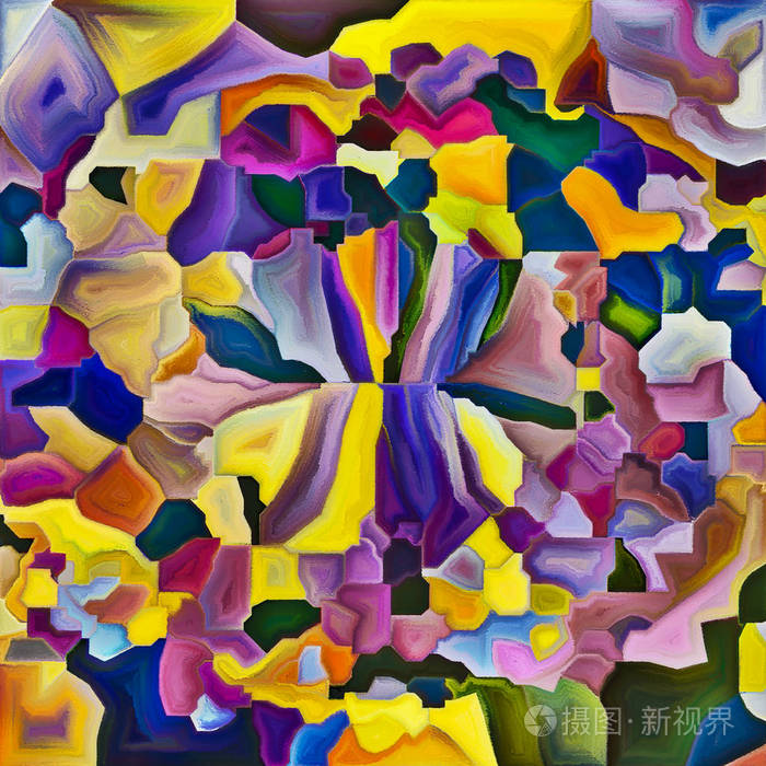 绘画抽象色彩背景的碎片几何形状的艺术和设计主题