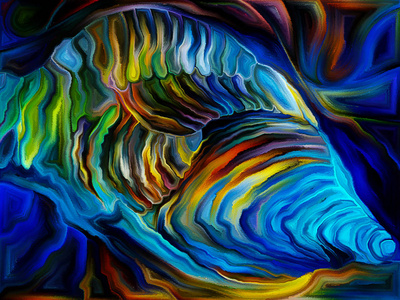 抽象艺术与自然的多彩有机形态绘画照片