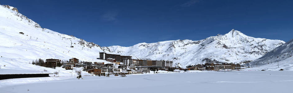 llandscape 和滑雪度假村在法国蒂涅，le clavet，tarentaise，法国阿尔卑斯山