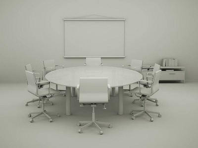 现代化会议室室内设计模型图片