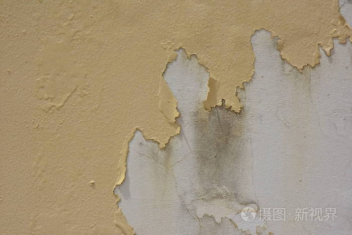 黄色油漆脱落.糟糕的油漆门.质量低劣维修专题背景