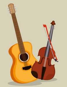 吉他和小提琴乐器