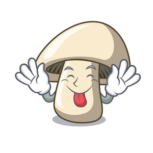 舌头出香菇蘑菇吉祥物卡通