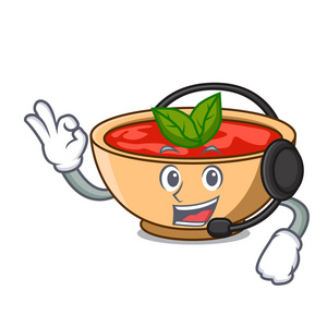 用耳机西红柿汤字符卡通图片