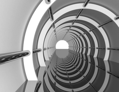 抽象隧道背景3d。3d 渲染插图