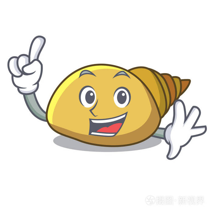 手指软体动物贝壳吉祥物卡通矢量插画