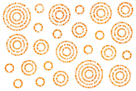 白色背景上水彩橙色抽象圆圈
