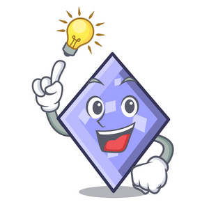 有一个想法菱形吉祥物卡通风格矢量插画照片