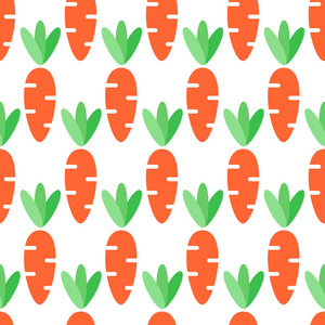 胡萝卜的扁平风格。无缝矢量模式