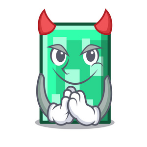 魔鬼长方形吉祥物卡通风格矢量插画照片