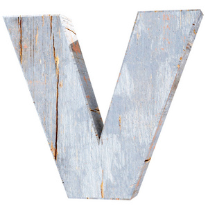 在柔和的蓝色背景上3d 装饰木制字母, 大写字母 m无尽的三角形结构