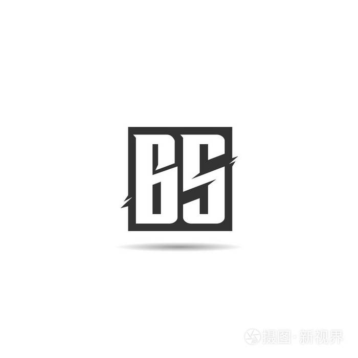 初始字母 Bs 徽标模板设计