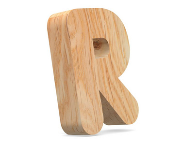 3d 装饰木制字母 大写字母 R