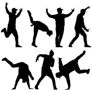 设置站,人在白色背景上的黑色剪影男子照片