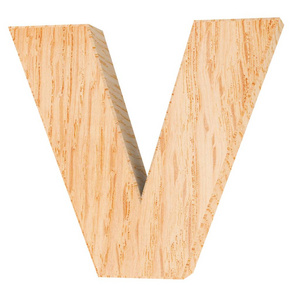 3d 装饰木制字母 大写字母 V