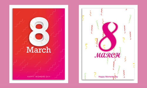 3月8日国际妇女节明亮海报集
