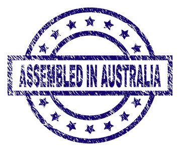 在澳大利亚邮票印章组装的划痕纹理
