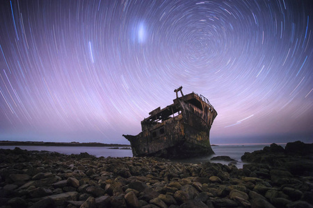 美丽的风景照片的 Meisho 丸沉船沿阿古拉斯海岸在南部最尖端的非洲和南非